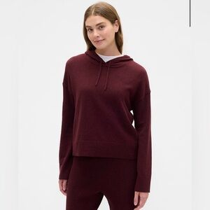 Gap Relaxed Cozy Soft Merlot Cashsoft Hoodie Sweater NWT XL Oversized Fireside